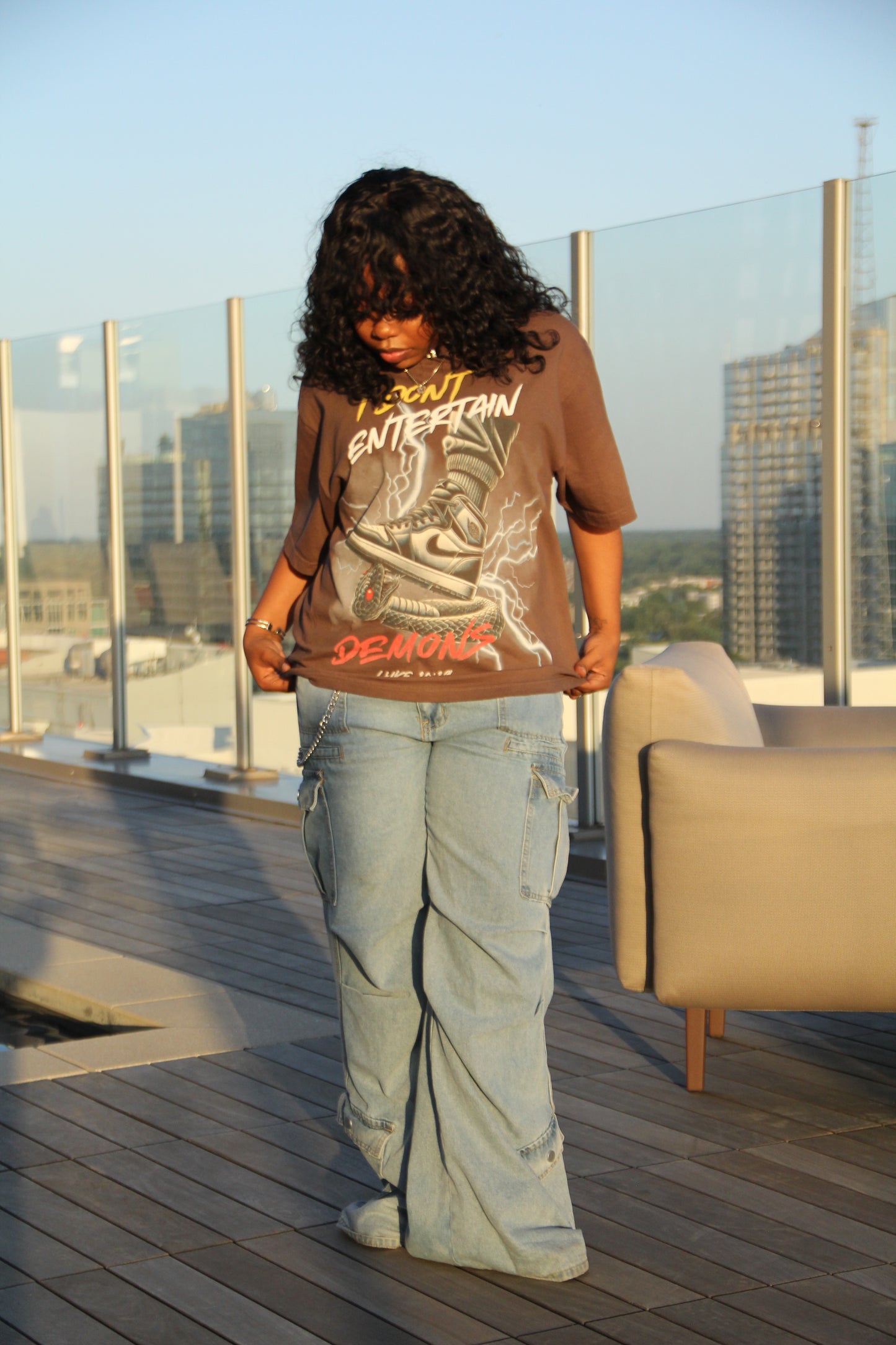 I Don't Entertain Demons  OVERSIZED BOX Tee